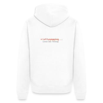 Vibe Coding - Lollygagging - Unisex Premium Bio Zip Hoodie - Weiß - Hinten - Thijin (182cm)