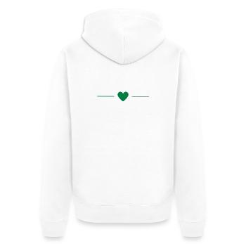 Grünes Herz | Minimal Love Design - Unisex Premium Bio Zip Hoodie - Weiß - Hinten - Thijin (182cm)