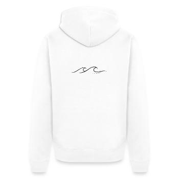 Ondes miniamlistiques tracées par une ligne - Veste à capuche bio Premium Unisexe - blanc - Dos - Thijin (182cm)