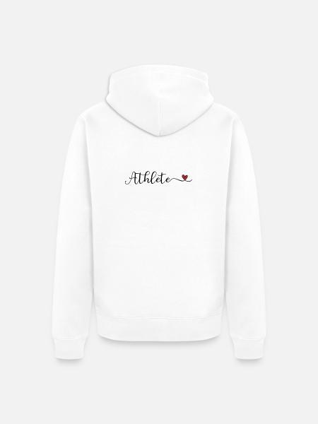 Athlete Heart Design - Unisex Premium Organic Zip Hoodie - white