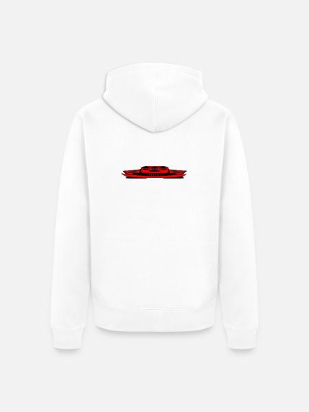 Red Blower Hot Rod - Unisex Premium Bio Zip Hoodie - Weiß