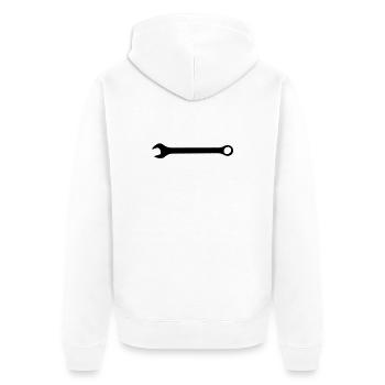wrench tool profession - Unisex Premium Bio Zip Hoodie - Weiß - Hinten - Thijin (182cm)