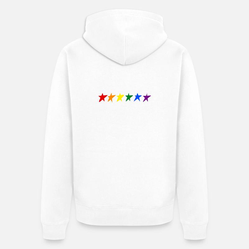 ÉTOILES AVEC DES COULEURS LGTB - Veste à capuche bio Premium Unisexe - blanc