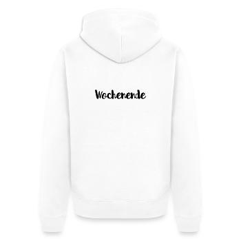 Wochenende - Unisex Premium Bio Zip Hoodie - Weiß - Hinten - Thijin (182cm)