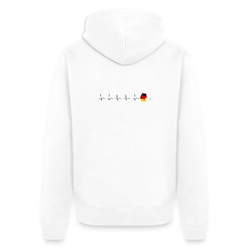 Heartbeat germany flag - Unisex Premium Organic Zip Hoodie - white - Back - Thijin (182cm)