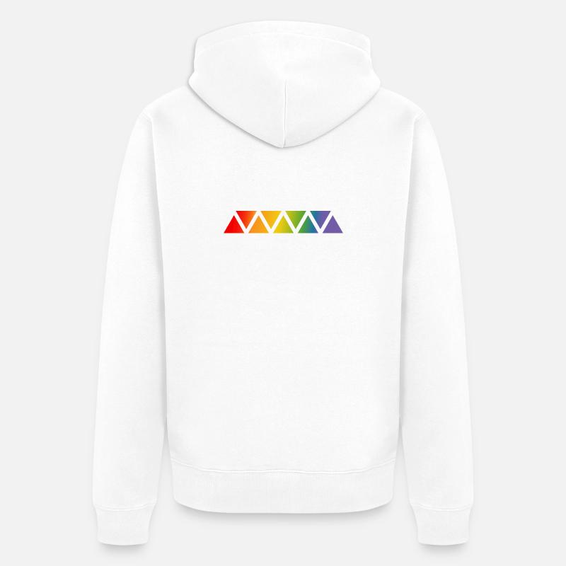 Triangle arc-en-ciel - Veste à capuche bio Premium Unisexe - blanc