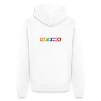 REPOSE DANS LA FIERTÉ (R.I.P.) Arc-en-ciel - Veste à capuche bio Premium Unisexe - blanc - Dos - Thijin (182cm)
