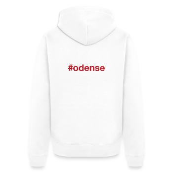 ODENSE Denmark Dänemark - Unisex Premium Bio Zip Hoodie - Weiß - Hinten - Thijin (182cm)