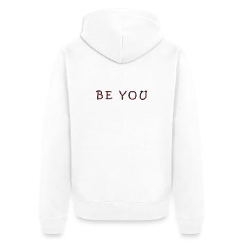Conception de texte motivant Be You - Veste à capuche bio Premium Unisexe - blanc - Dos - Thijin (182cm)