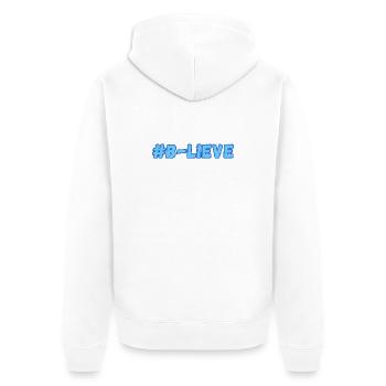 #B-Sweet-Druck - Unisex Premium Bio Zip Hoodie - Weiß - Hinten - Thijin (182cm)