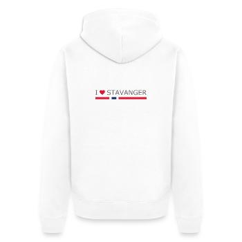 I love Stavanger - Norway - Norge - Norwegen - Unisex Premium Organic Zip Hoodie - white - Back - Thijin (182cm)