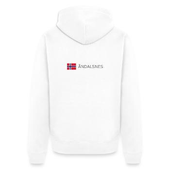Drapeau de la Norvège - Andalsnes - Norge - Norwegen - Veste à capuche bio Premium Unisexe - blanc - Dos - Thijin (182cm)