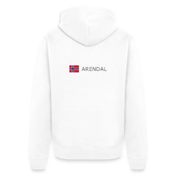 Norway Flag - Arendal - Norge - Norwegen - Unisex Premium Organic Zip Hoodie - white - Back - Thijin (182cm)