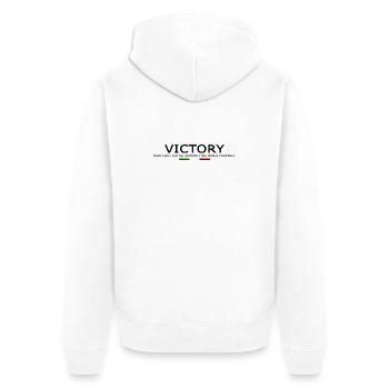 Ogni successo ha un nome Continua a provarci V1 - Unisex Premium Bio Zip Hoodie - Weiß - Hinten - Thijin (182cm)