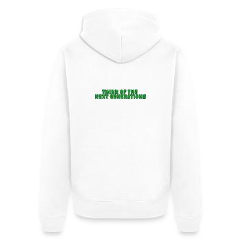 Pensez aux prochaines générations - Veste à capuche bio Premium Unisexe - blanc - Dos - Thijin (182cm)