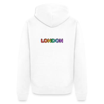 London LGBTQ Rainbow - Unisex Premium Bio Zip Hoodie - Weiß - Hinten - Thijin (182cm)