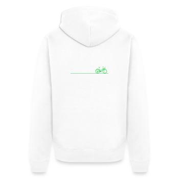 Fahrrad Herzlinie Radrennen - Unisex Premium Bio Zip Hoodie - Weiß - Hinten - Thijin (182cm)