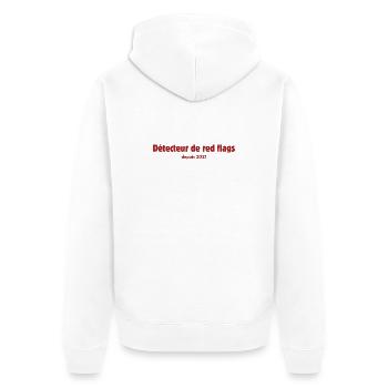 détecteur de red flags depuis 2021 - Veste à capuche bio Premium Unisexe - blanc - Dos - Thijin (182cm)