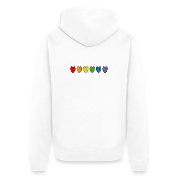 Coeurs arc-en-ciel - Veste à capuche bio Premium Unisexe - blanc - Dos - Thijin (182cm)