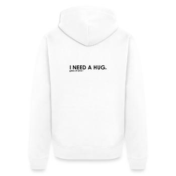 I need a huge glass of wine - Unisex Premium Bio Zip Hoodie - Weiß - Hinten - Thijin (182cm)