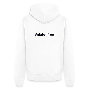 GLUTEN FREE Hashtag - Unisex Premium Bio Zip Hoodie - Weiß - Hinten - Thijin (182cm)