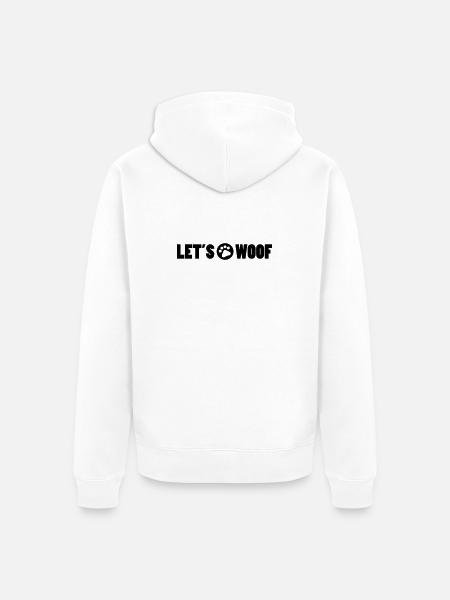Woof - Unisex Premium Organic Zip Hoodie - white