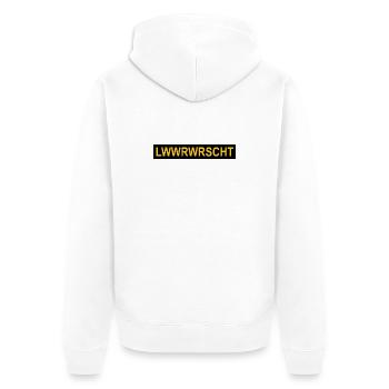 Leberwurst: Nationalgericht der Pfalz. - Unisex Premium Bio Zip Hoodie - Weiß - Hinten - Thijin (182cm)