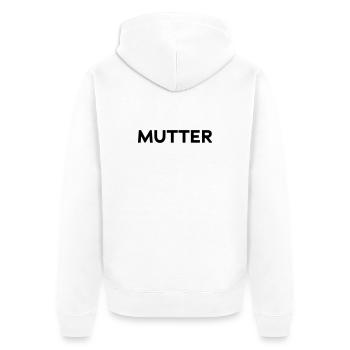 Mutter Typografie Design VATER-MUTTER-KIND Geburt - Unisex Premium Bio Zip Hoodie - Weiß - Hinten - Thijin (182cm)
