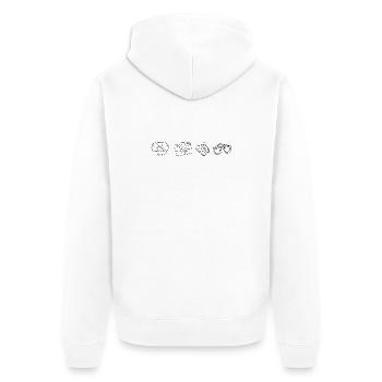 Essentials für den Strandurlaub - Unisex Premium Bio Zip Hoodie - Weiß - Hinten - Thijin (182cm)