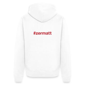 ZERMATT Switzerland Schweiz - Unisex Premium Bio Zip Hoodie - Weiß - Hinten - Thijin (182cm)