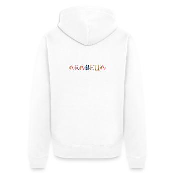 ARABELLA name adorned with flowers - Unisex Premium Organic Zip Hoodie - white - Back - Thijin (182cm)