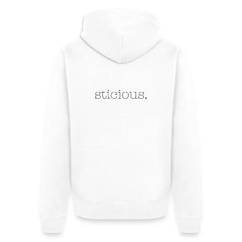 Anstrengend - Unisex Premium Bio Zip Hoodie - Weiß - Hinten - Thijin (182cm)