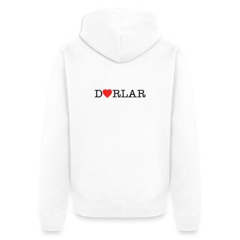 Dorlar - Unisex Premium Bio Zip Hoodie - Weiß - Hinten - Thijin (182cm)