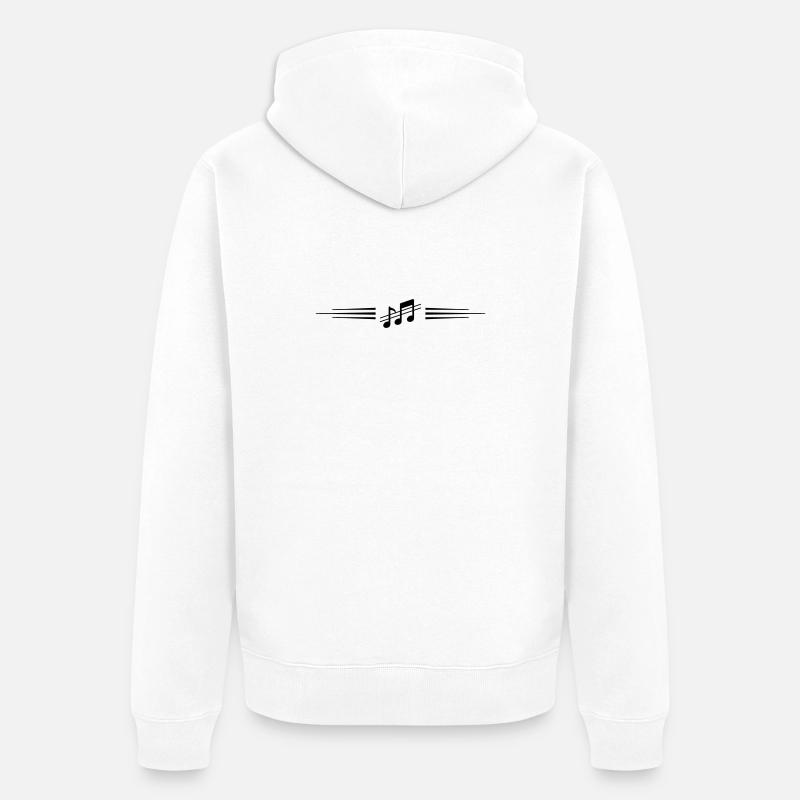Ligne de notes de musique - Veste à capuche bio Premium Unisexe - blanc