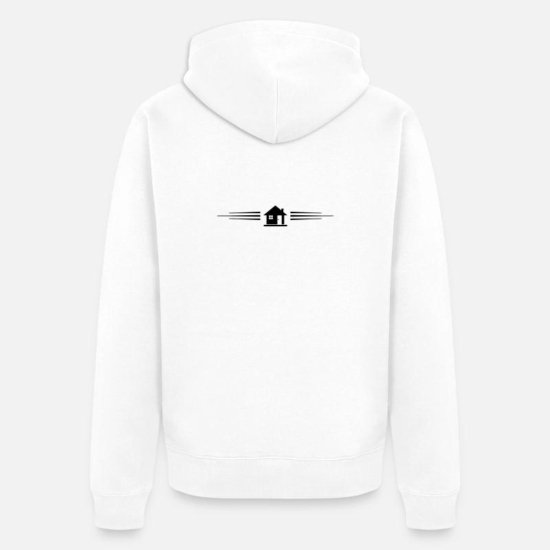 Icône de maison ligne de propriété - Veste à capuche bio Premium Unisexe - blanc