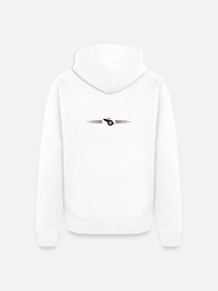 Whistle Whistle Line - Unisex Premium Organic Zip Hoodie - white