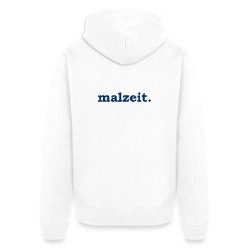 malzeit - Cooler Spruch - Mahlzeit - Guten Appetit - Unisex Premium Bio Zip Hoodie - Weiß - Hinten - Thijin (182cm)