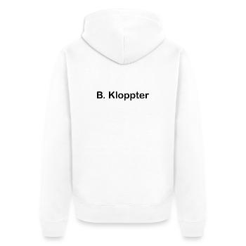 B. Kloppter - Unisex Premium Bio Zip Hoodie - Weiß - Hinten - Thijin (182cm)
