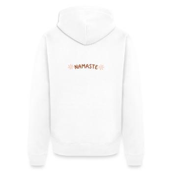 Bohemian Floral Namaste - Unisex Premium Organic Zip Hoodie - white - Back - Thijin (182cm)