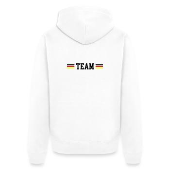 Team Germany Flag - Unisex Premium Organic Zip Hoodie - white - Back - Thijin (182cm)