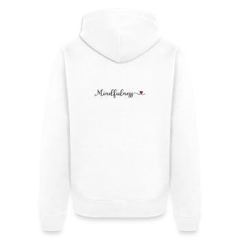 Achtsamkeit süßes Logo mit Herz - Unisex Premium Bio Zip Hoodie - Weiß - Hinten - Thijin (182cm)