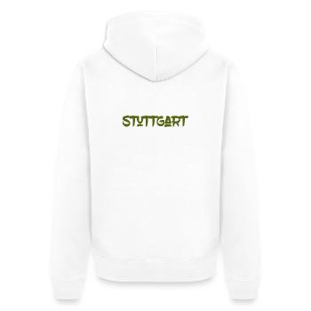 Stuttgart - Baden-Württemberg - Neckar Killesberg - Unisex Premium Bio Zip Hoodie - Weiß - Hinten - Thijin (182cm)
