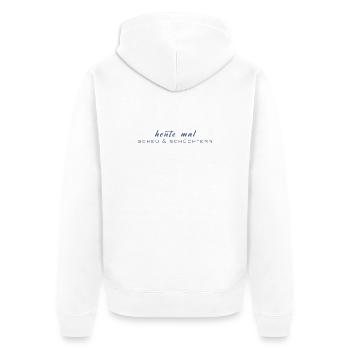 Heute mal scheu & schüchtern - Unisex Premium Bio Zip Hoodie - Weiß - Hinten - Thijin (182cm)