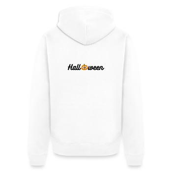 Halloween Print, Halloween Shirt, Kürbis Shirt - Unisex Premium Bio Zip Hoodie - Weiß - Hinten - Thijin (182cm)