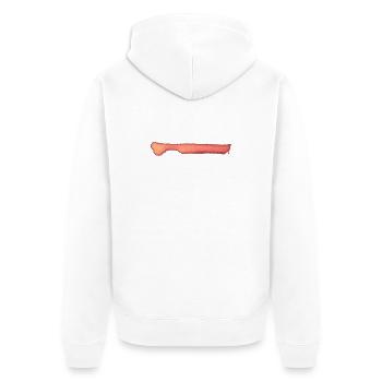 Farbe Tusche Streifen - Unisex Premium Bio Zip Hoodie - Weiß - Hinten - Thijin (182cm)