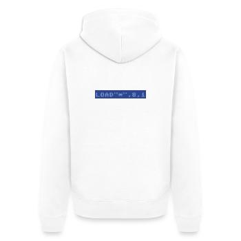 64er LOAD - Unisex Premium Bio Zip Hoodie - Weiß - Hinten - Thijin (182cm)