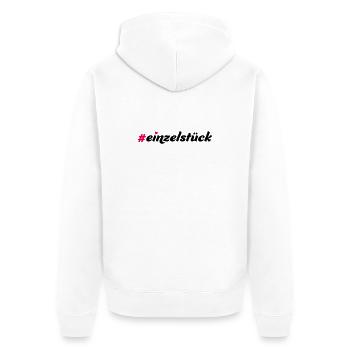 Einzelstück - Unisex Premium Bio Zip Hoodie - Weiß - Hinten - Thijin (182cm)