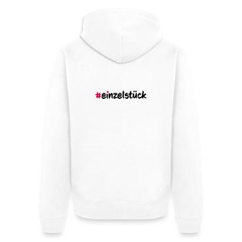 Einzelstück - Unisex Premium Bio Zip Hoodie - Weiß - Hinten - Thijin (182cm)
