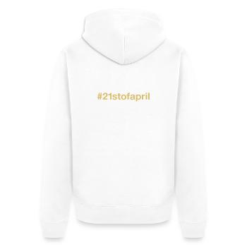 born on April 21 Birthday birthday - Unisex Premium Organic Zip Hoodie - white - Back - Thijin (182cm)