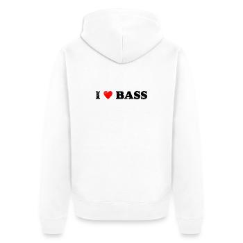 J’aime la basse - Veste à capuche bio Premium Unisexe - blanc - Dos - Thijin (182cm)